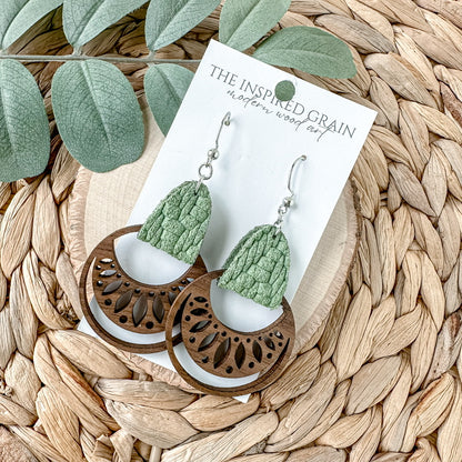 Boho Hoop Earrings - Fern Knit
