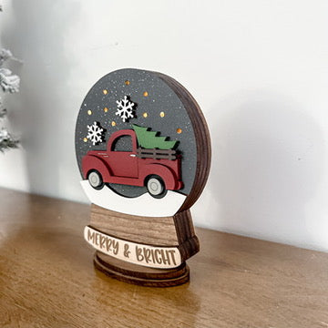 Red Truck Lighted Snow Globe