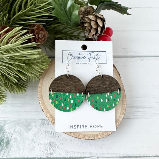 Split Circle Earrings - Holiday Rain