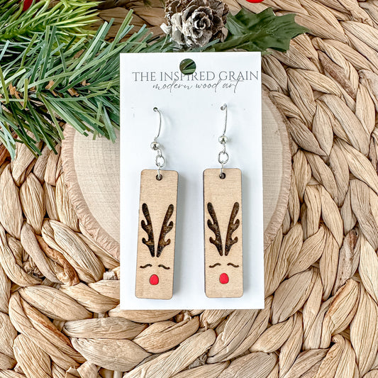 Reindeer Bar Dangle Earrings