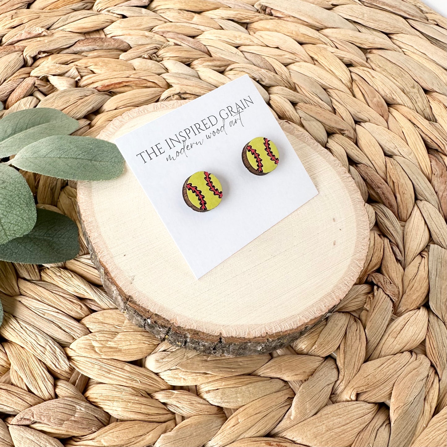 Softball Stud Earrings