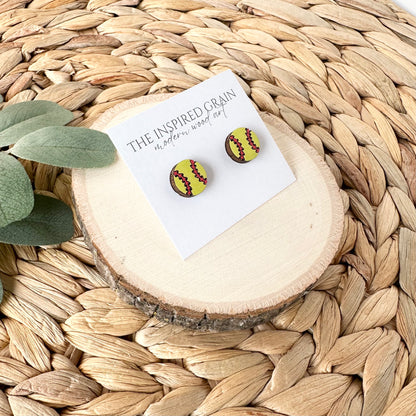 Softball Stud Earrings