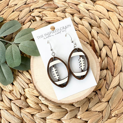 Football Dangle Earrings