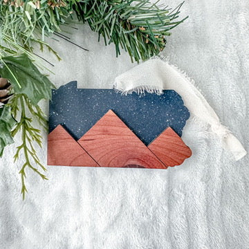 PA Mountains Christmas Ornament