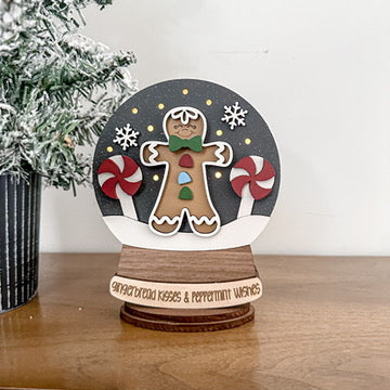 Gingerbread Lighted Snow Globe