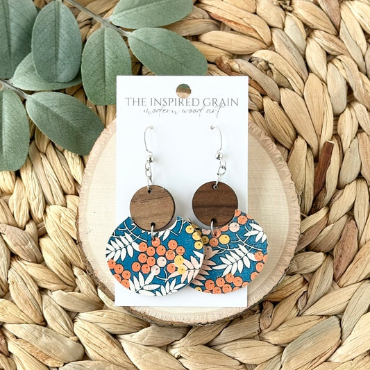Half Moon Earrings - Fall Berries
