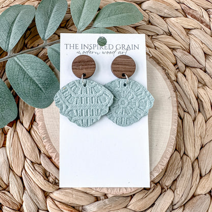 Scallop Earrings - Seafoam Lace