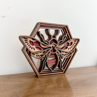 Bee Hexagon Shadowbox