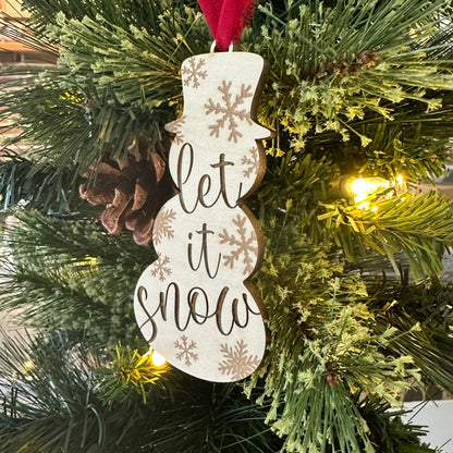 Snowman Christmas Ornament - Let it Snow