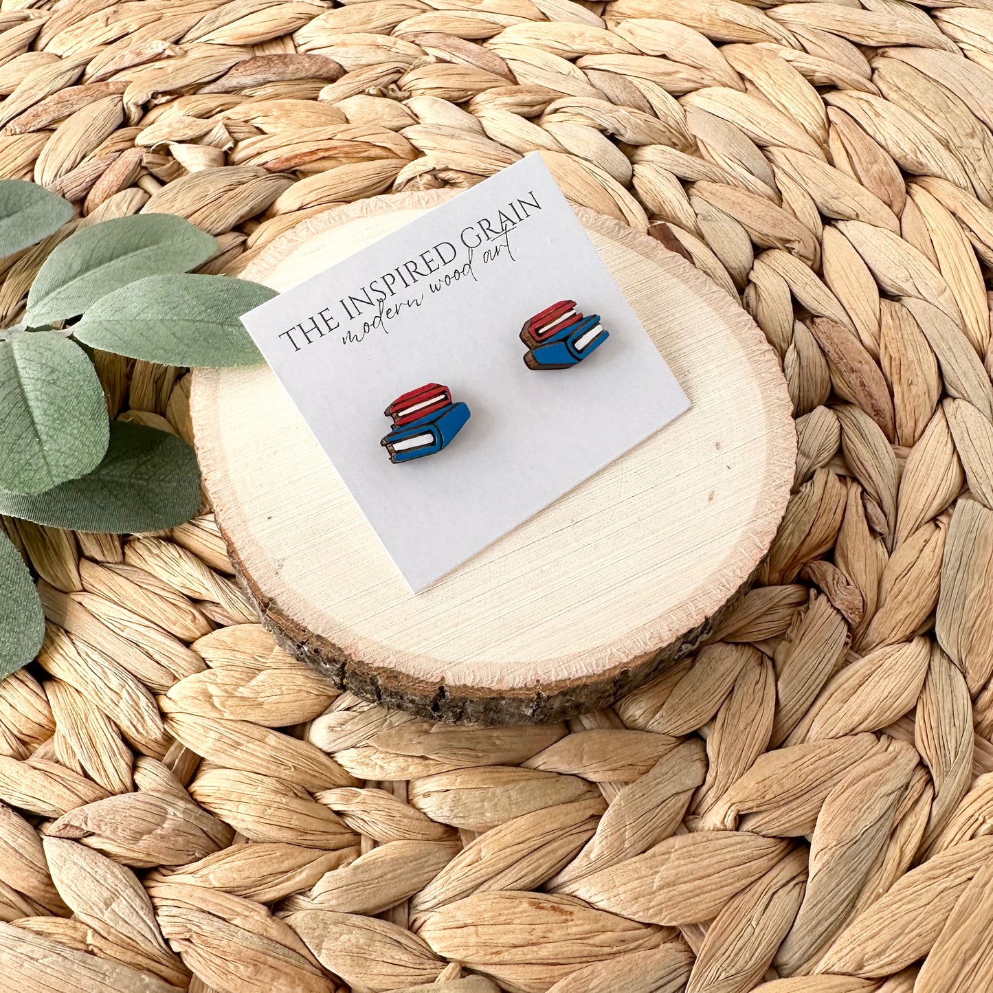 Book Stack Stud Earrings
