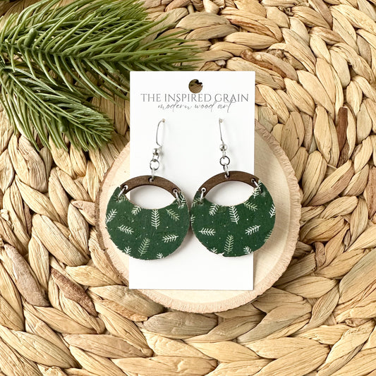 Round Arch Earrings - Pine Branch