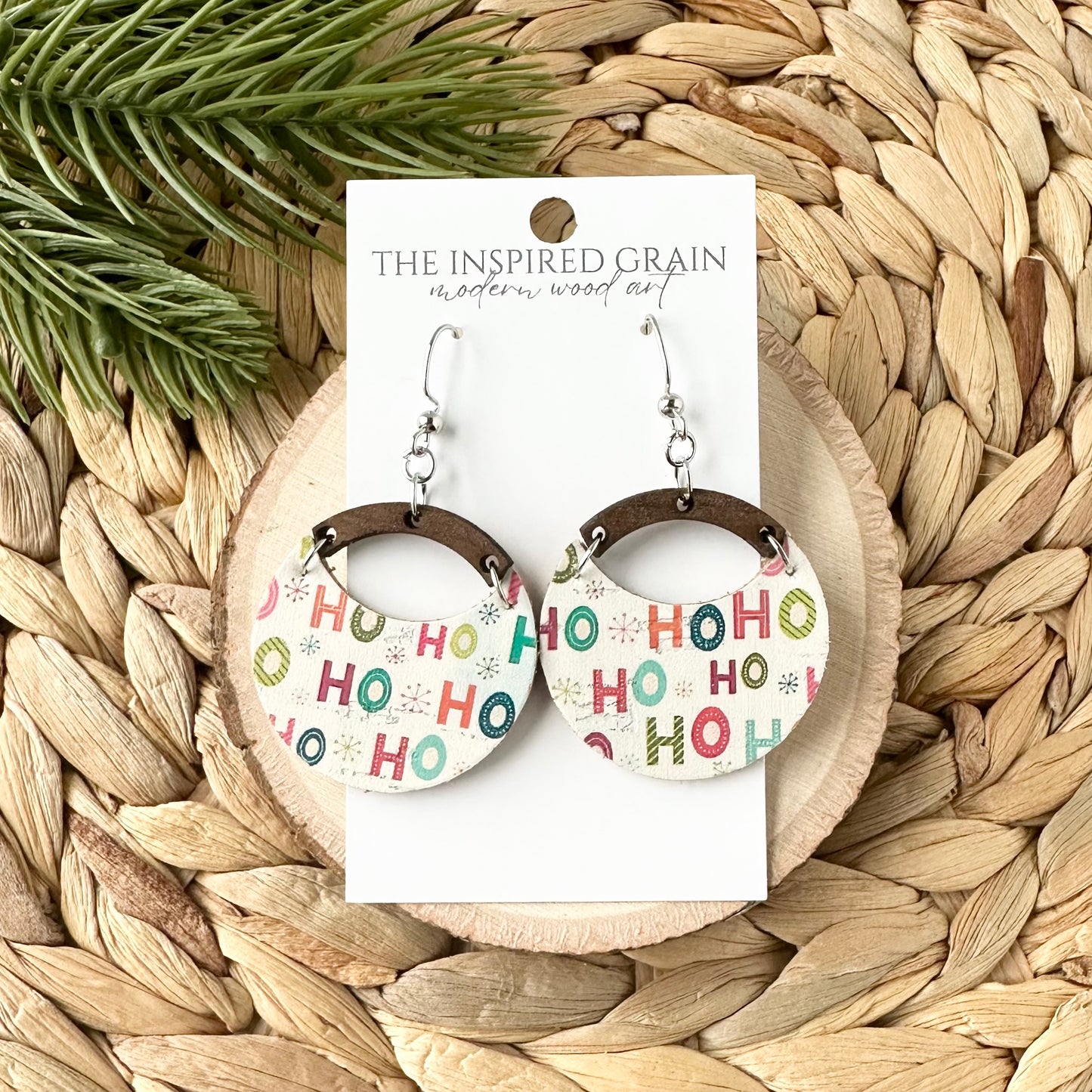Round Arch Earrings - HO HO HO