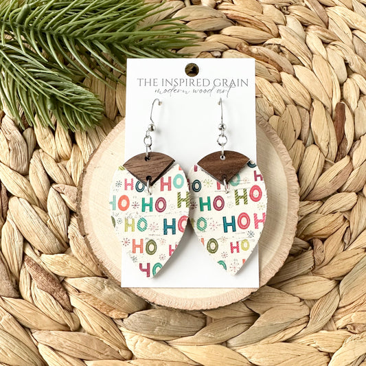 Reverse Teardrop Earrings - HO HO HO