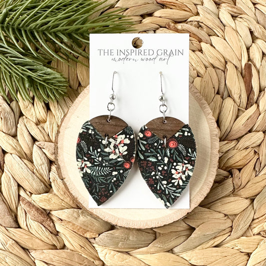 Reverse Teardrop Earrings - Mistletoe
