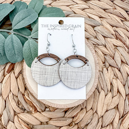 Round Arch Earrings - Natural Linen