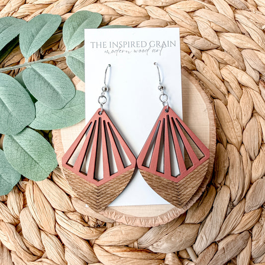 Chandelier Wood Earrings | Mauve