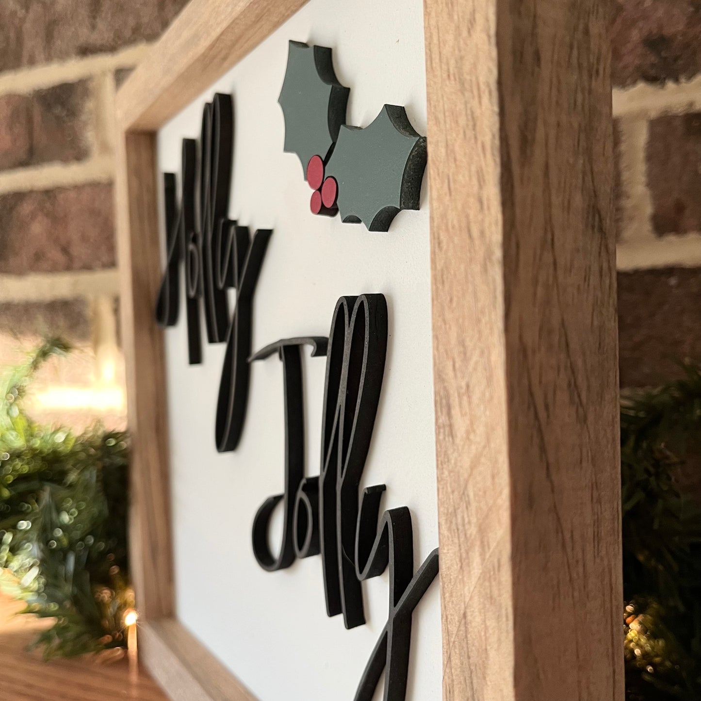 Holly Jolly 3D wood sign