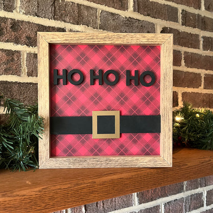 HO HO HO 3D wood sign