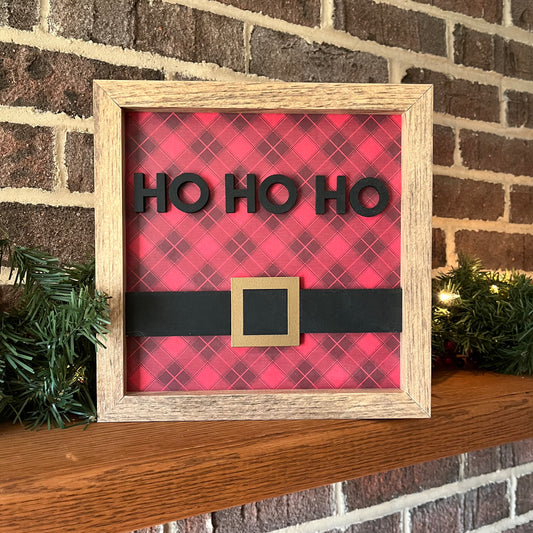 HO HO HO 3D wood sign